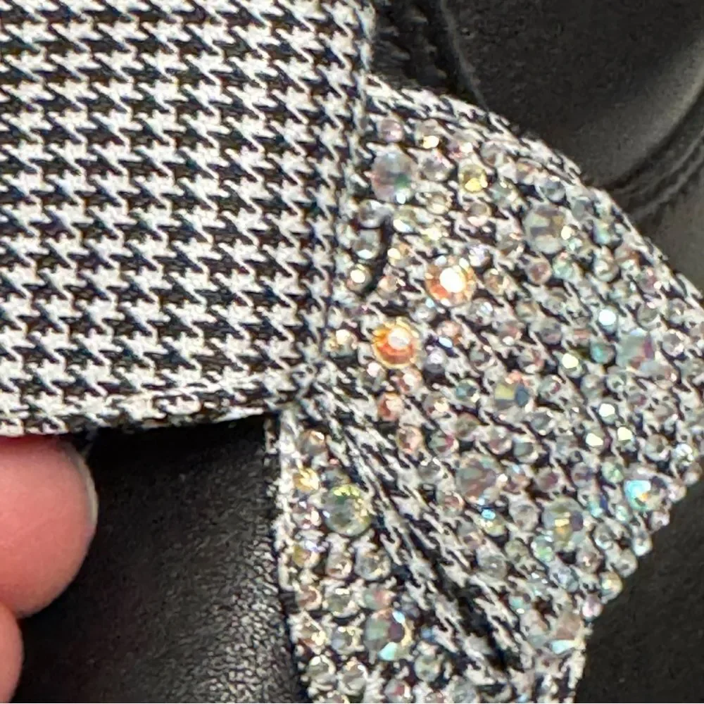 Kurt Geiger London Kensington High Leg BowBoots with Silver Rhinestone Bow